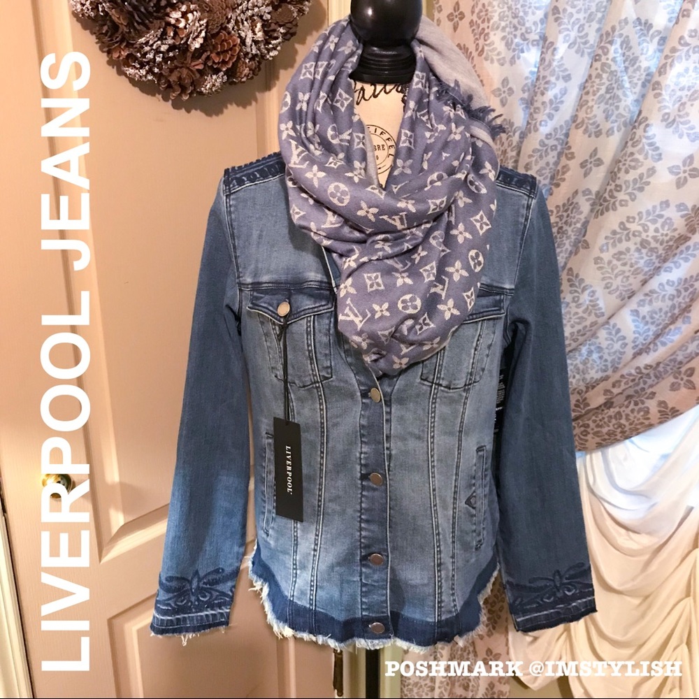 🆕 SALE! Liverpool Jeans Tattoo Denim Shirt Jacket